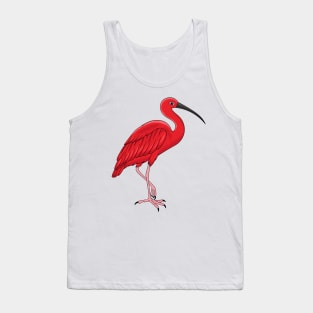 Scarlet ibis bird cartoon illustration Tank Top